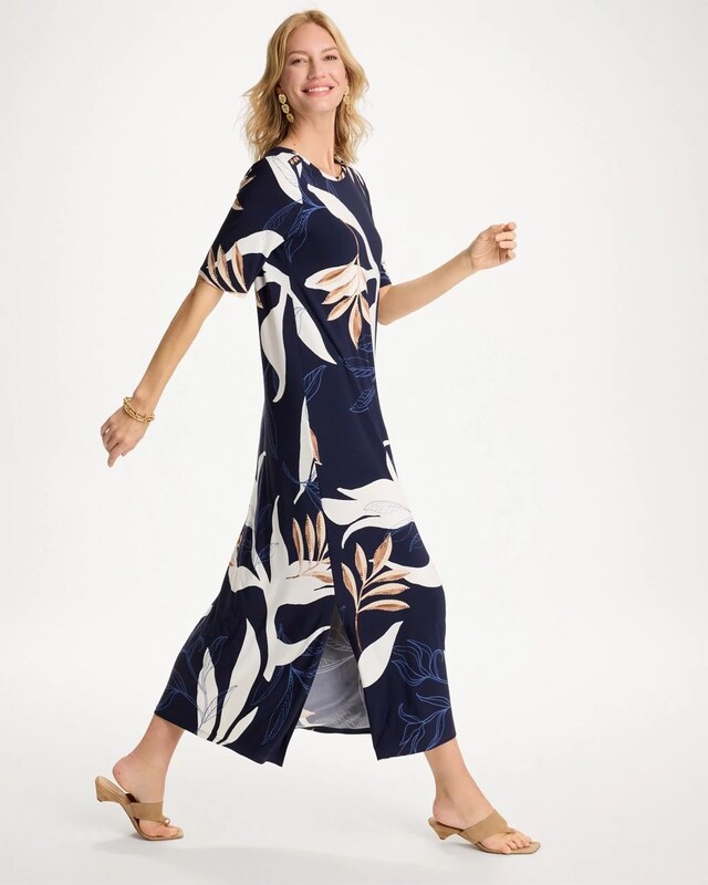 Printed Jersey Knit Column Dress - image 2